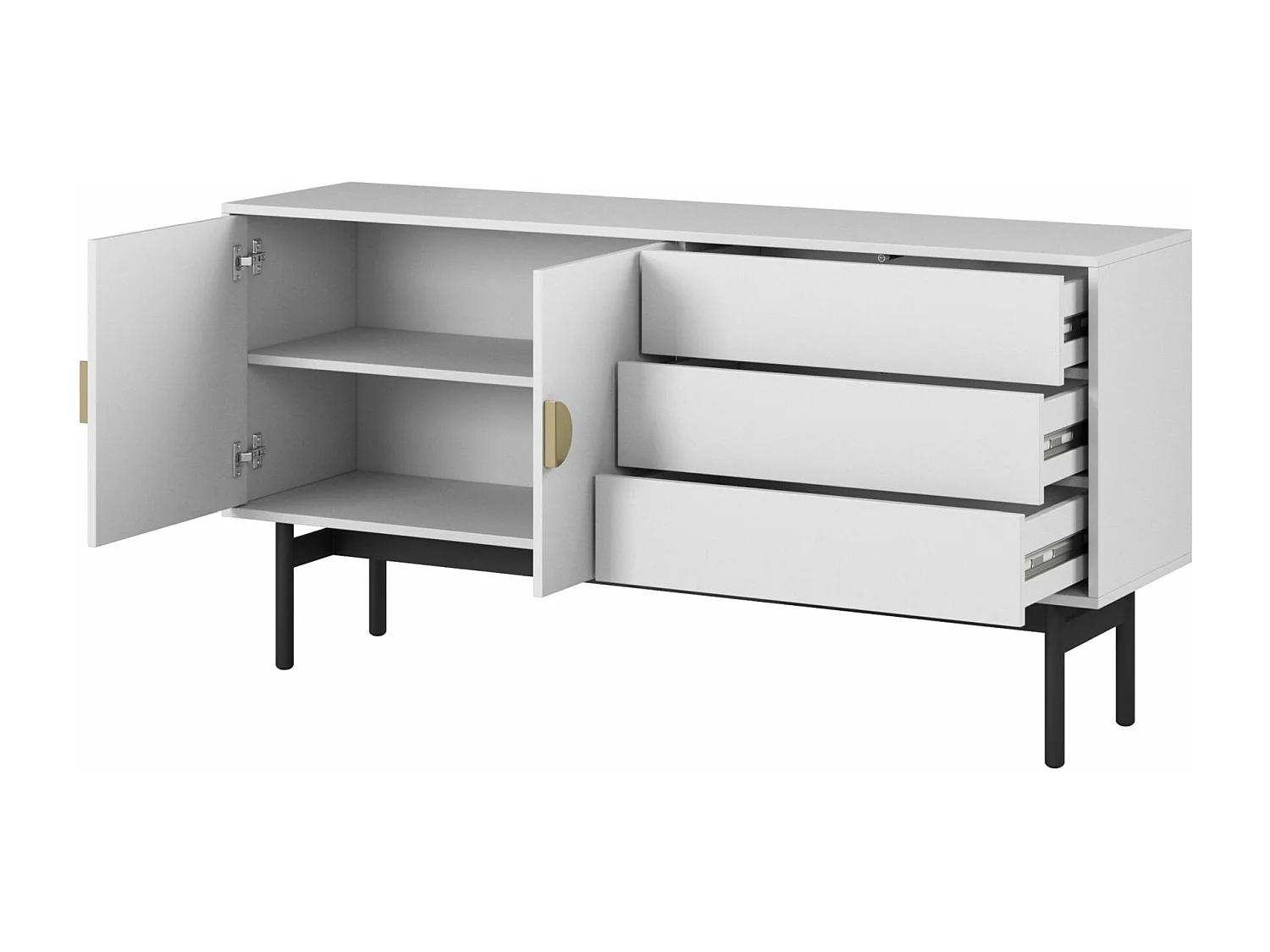 TV-meubel met drie lades 154 cm - wit - STOON