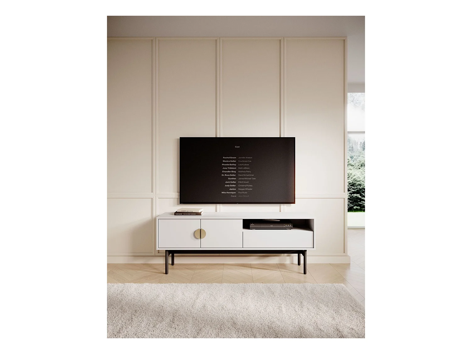 Meuble TV avec tiroir 154 cm - blanc - STOON