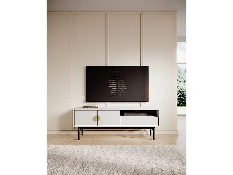 Meuble TV avec tiroir 154 cm - blanc - STOON