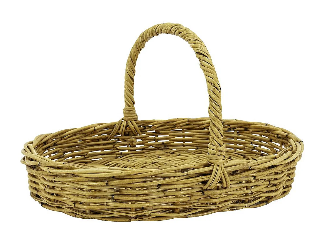 Corbeille ovale en poelet naturel