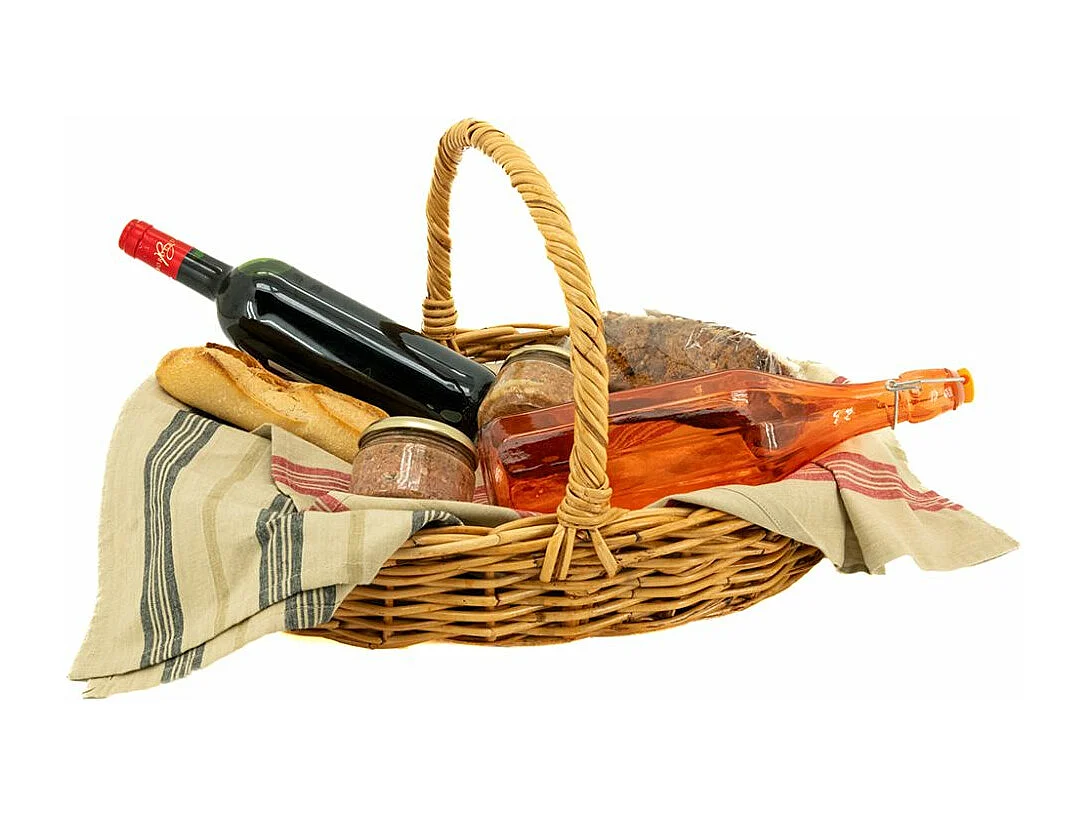 Corbeille ovale en poelet naturel