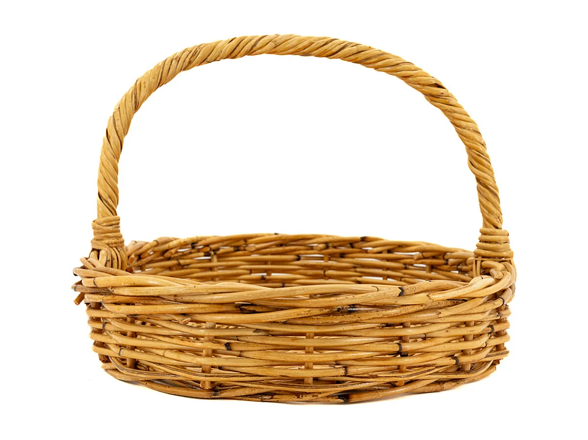 Corbeille ovale en poelet naturel