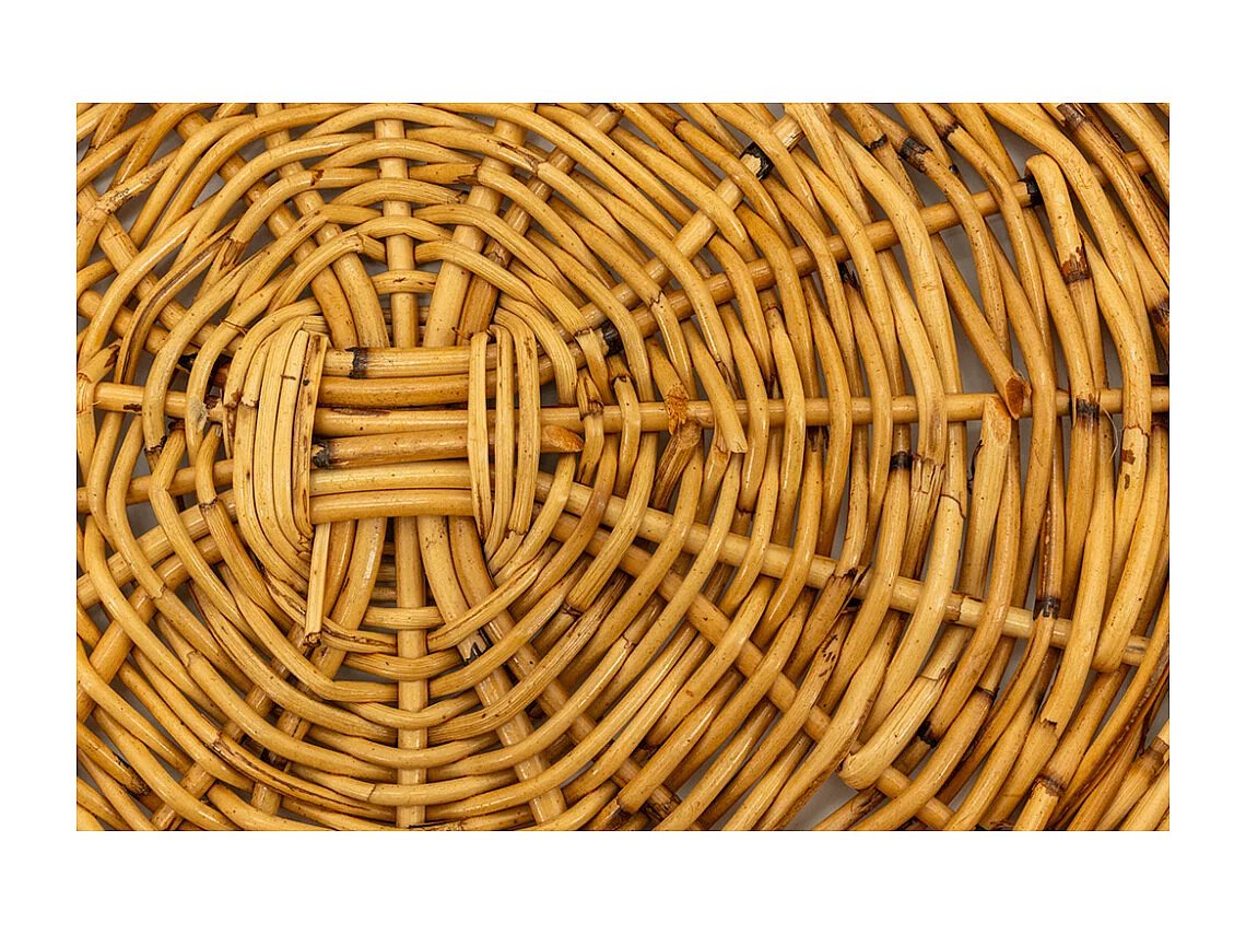 Corbeille ovale en poelet naturel