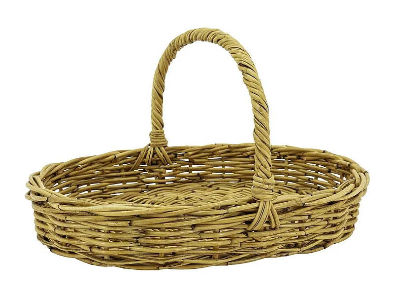 Corbeille ovale en poelet naturel