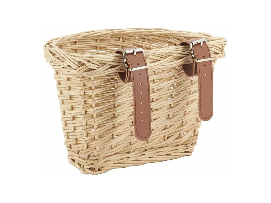 Panier à vélo en osier naturel Petit modèle