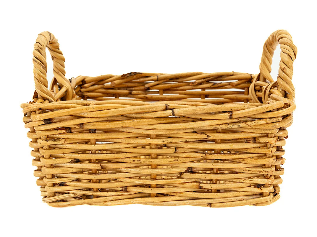 Corbeille carrée en poelet naturel