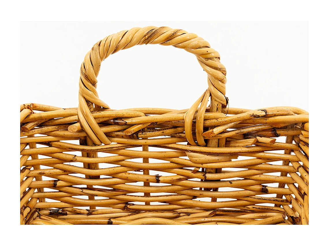 Corbeille carrée en poelet naturel