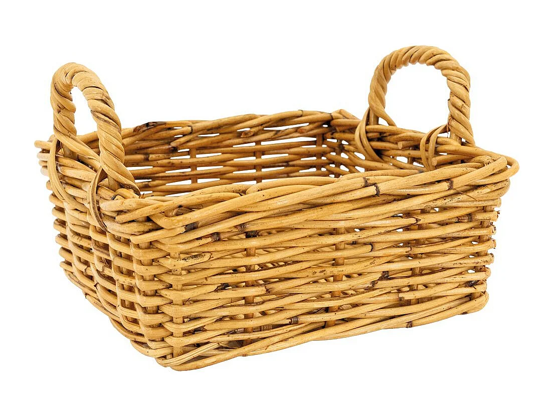 Corbeille carrée en poelet naturel