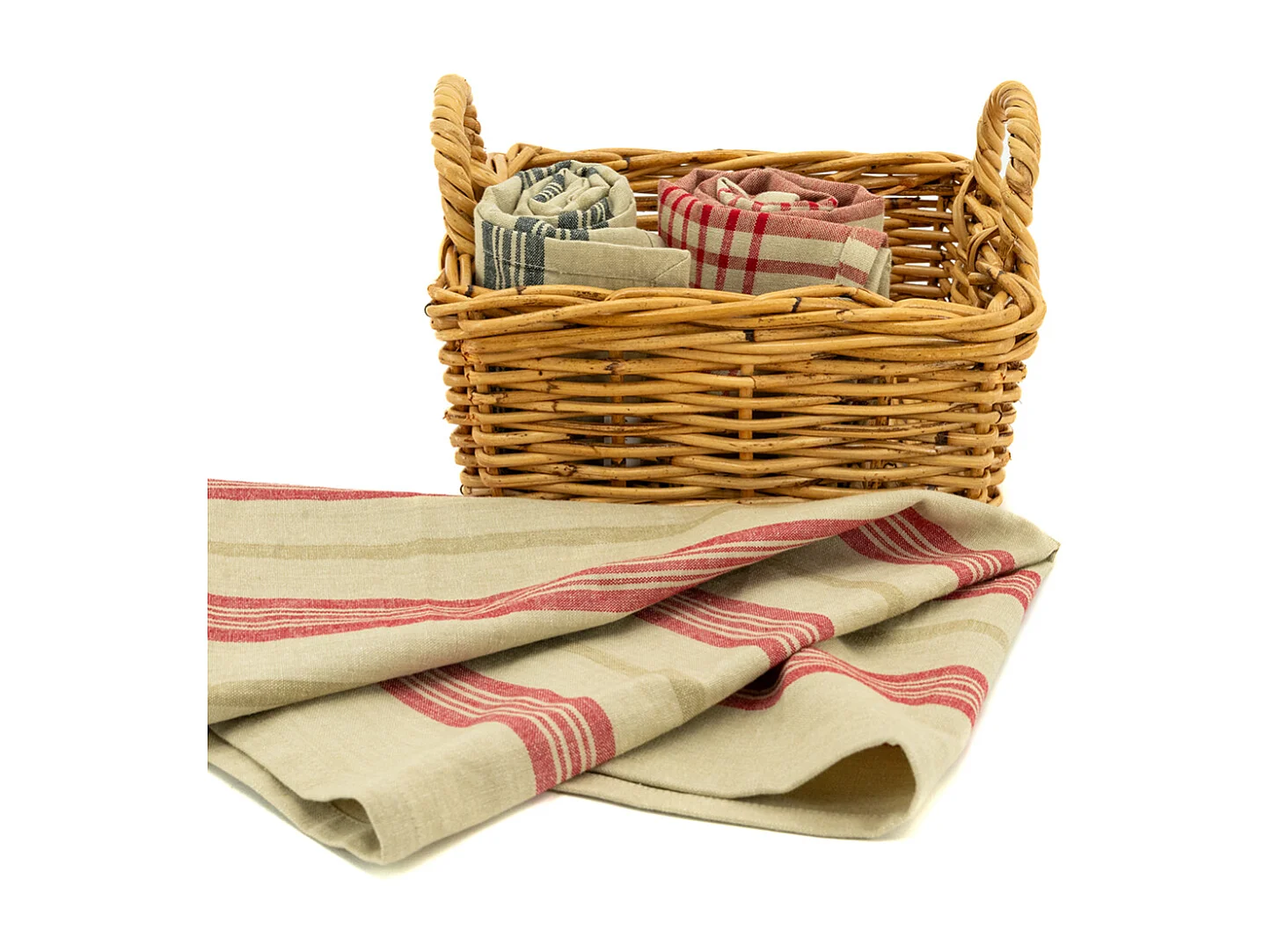 Corbeille carrée en poelet naturel