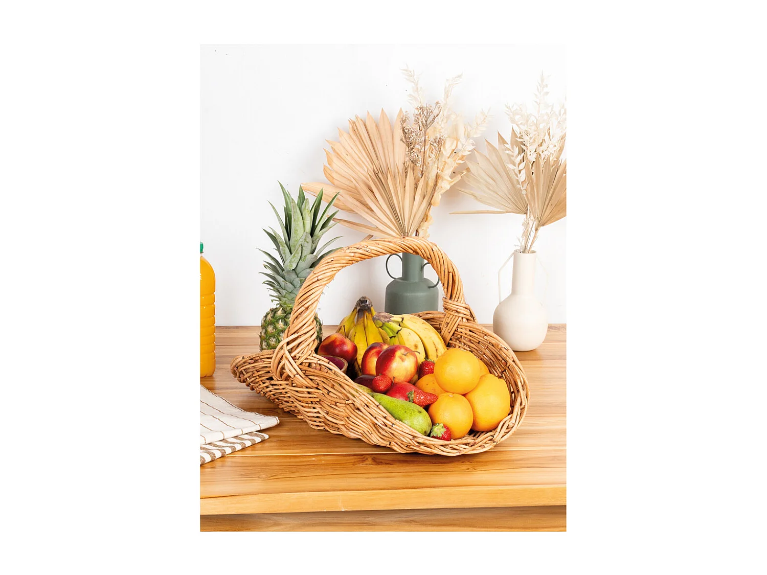 Corbeille Papillon en poelet naturel