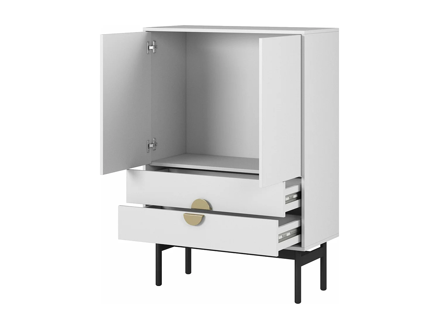 Highboard mit 2 Schubladen - weiß - 85 cm - STOON