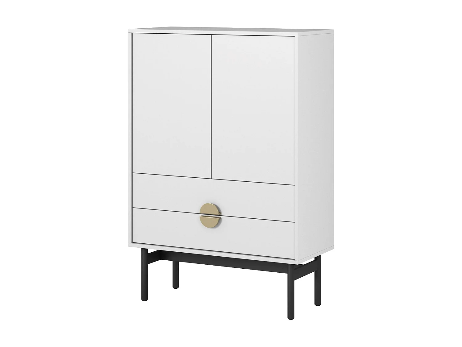 Highboard mit 2 Schubladen - weiß - 85 cm - STOON