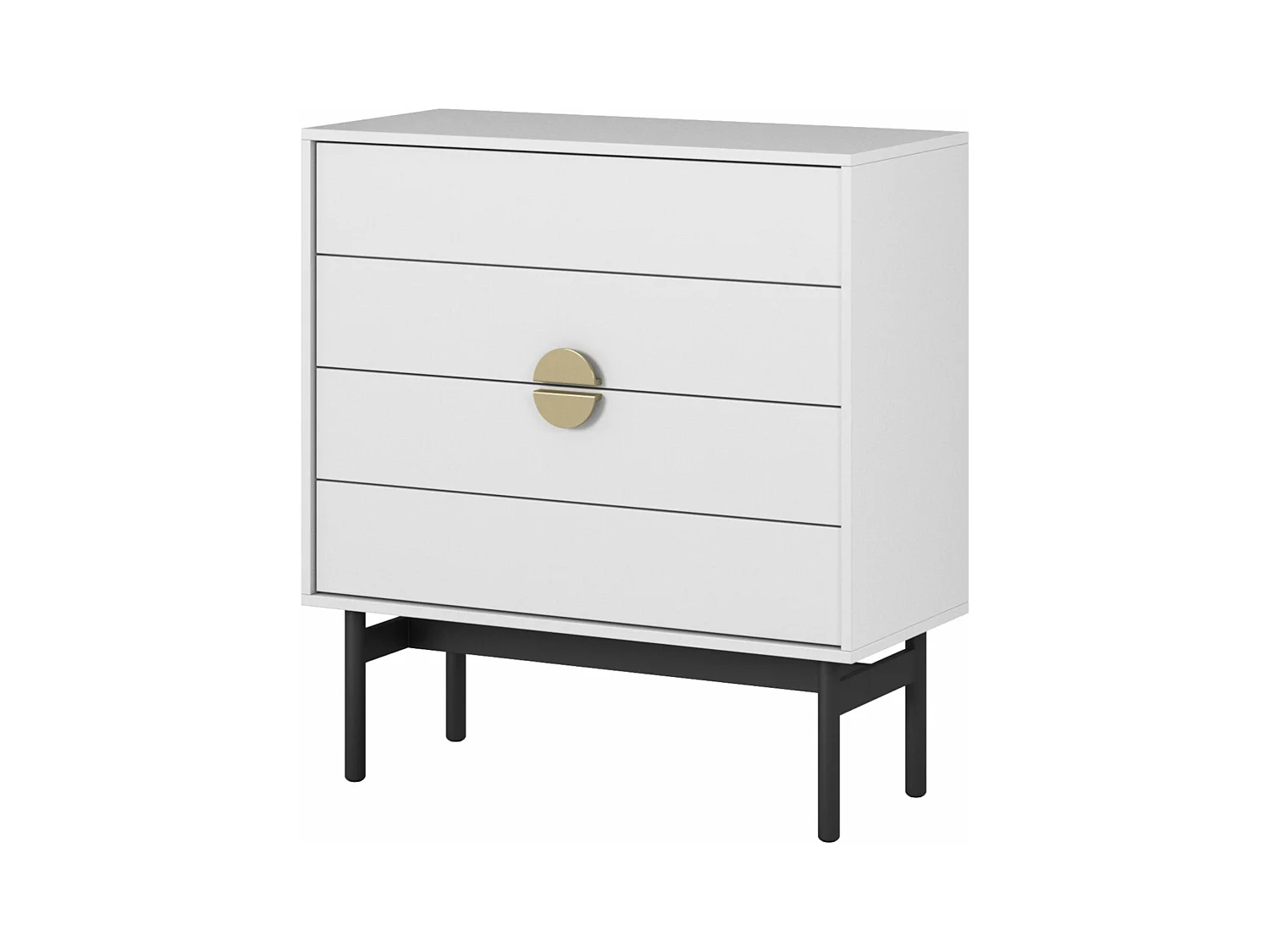 Kommode mit 4 Schubladen - weiß - 85,5 cm - STOON