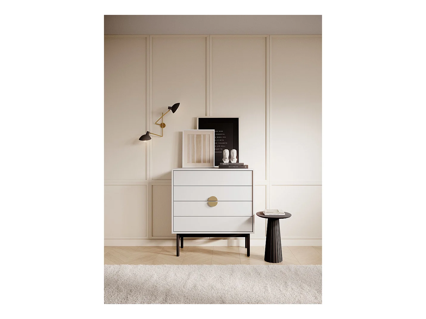 Commode à tiroirs - 85 cm - blanc - STOON