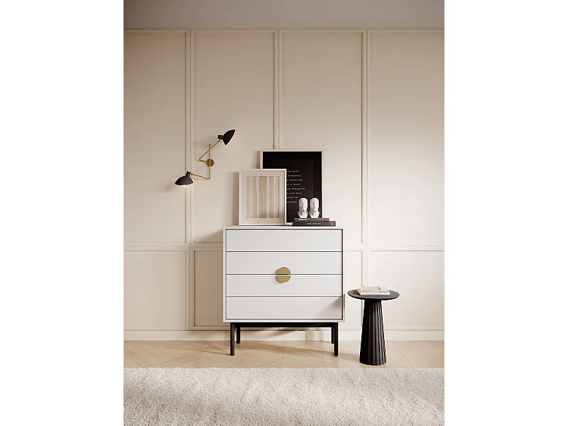 Commode à tiroirs - 85 cm - blanc - STOON