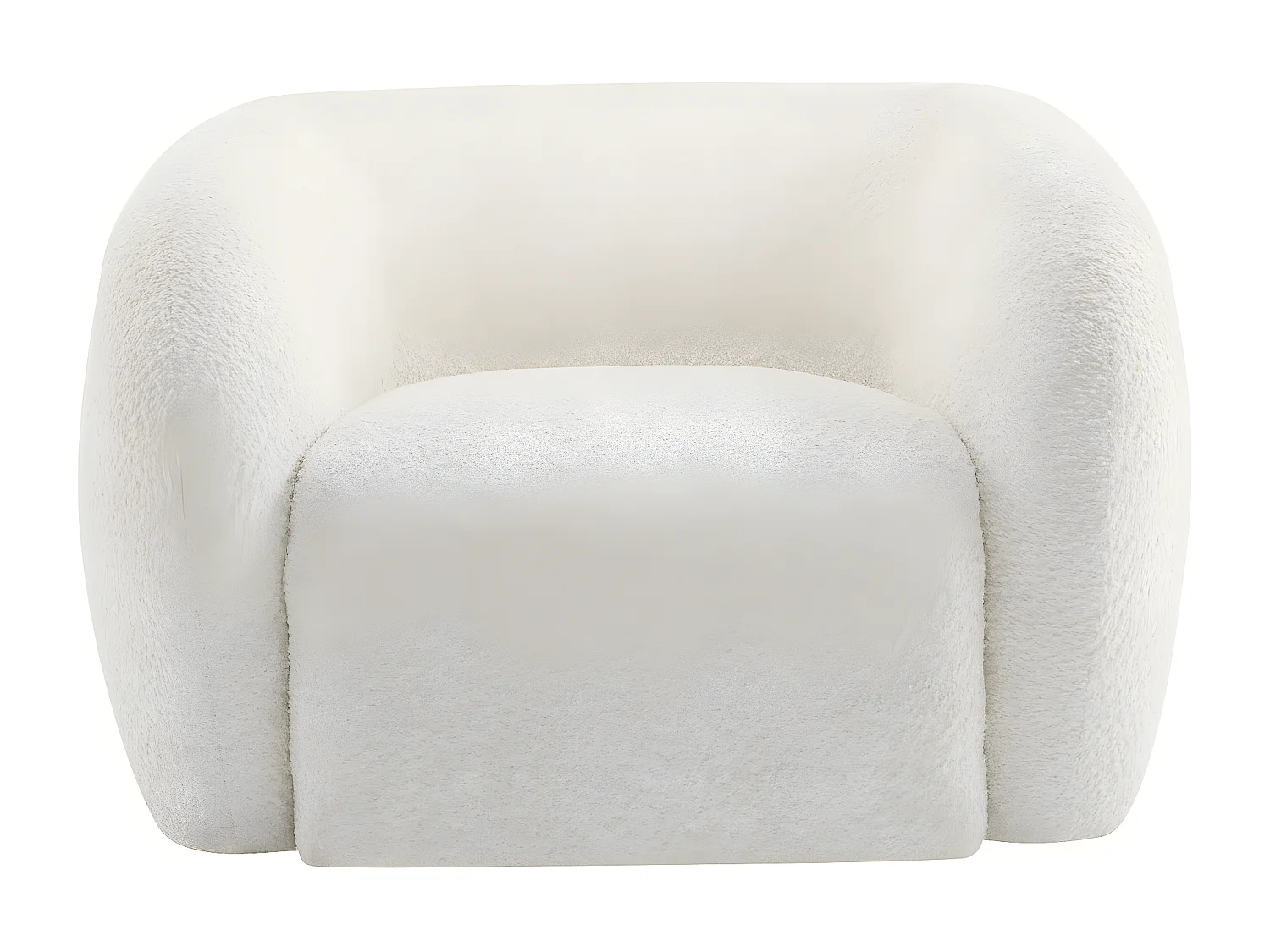 Fauteuil tissu bouclette "Washington" - Blanc