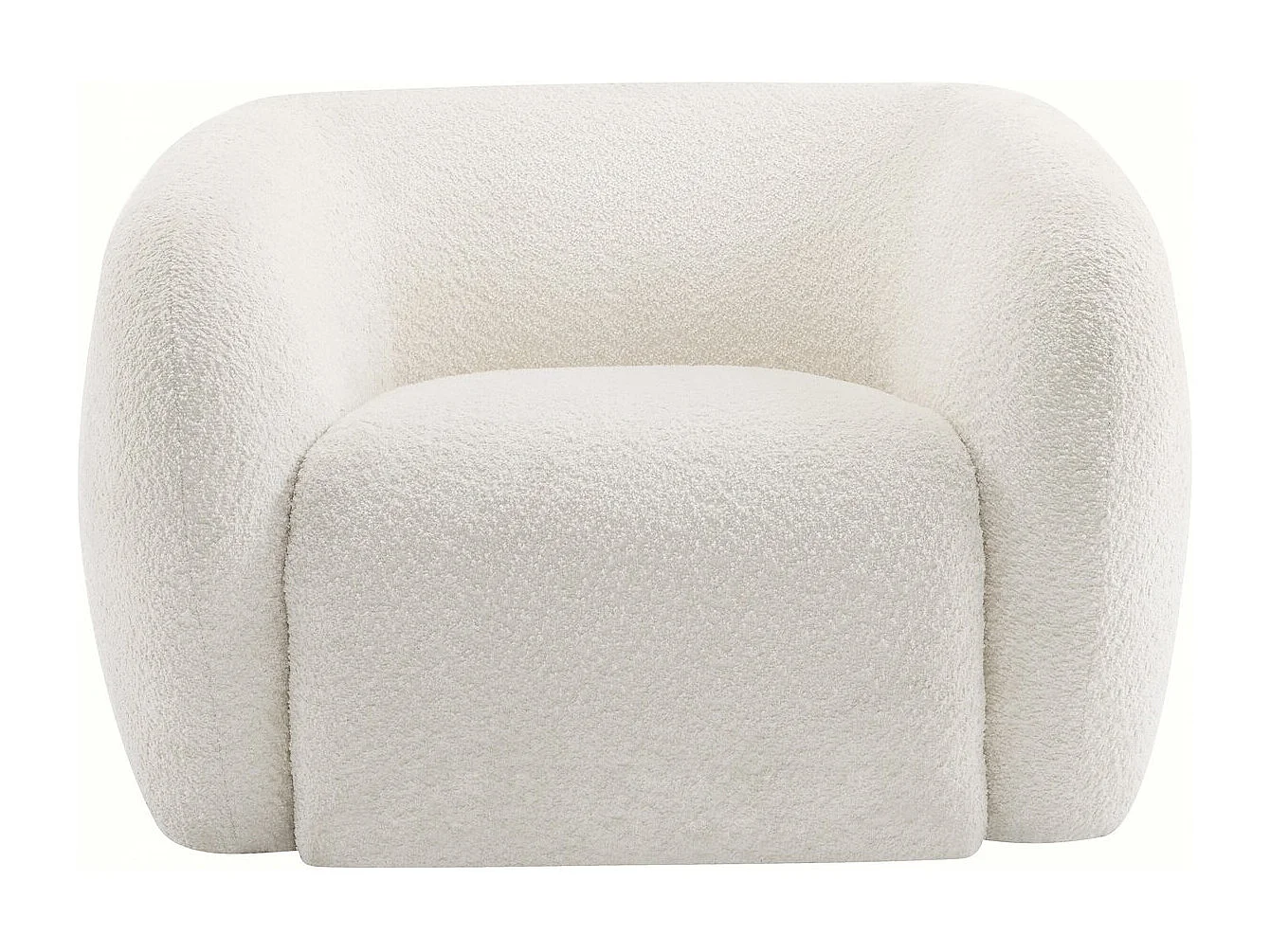 Fauteuil tissu bouclette "Washington" - Blanc