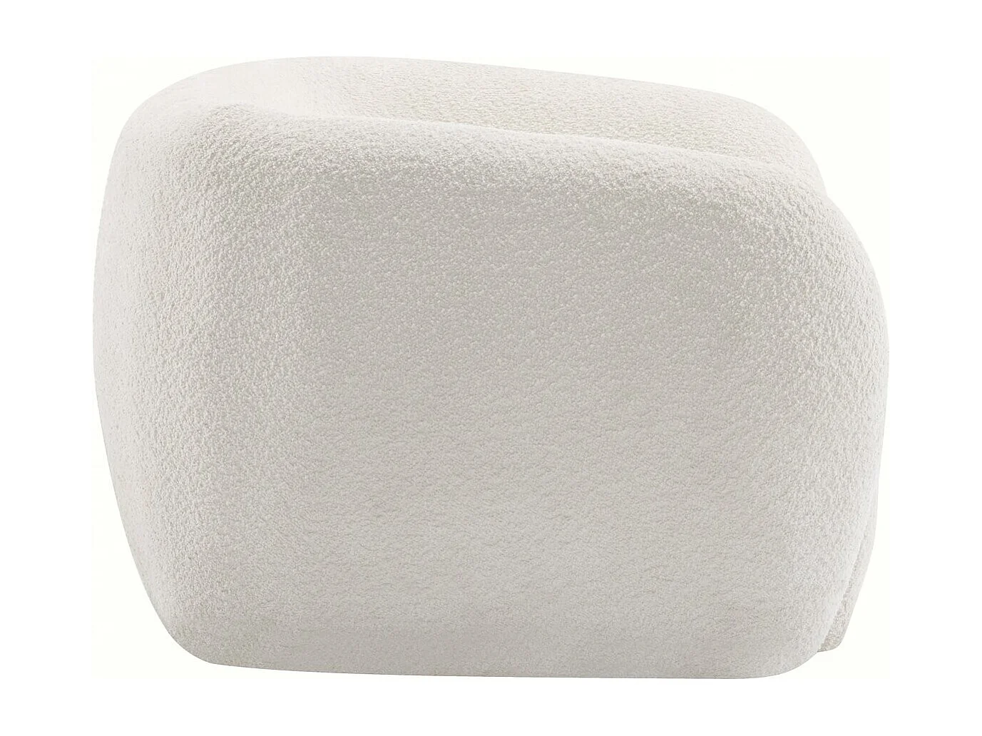Fauteuil tissu bouclette "Washington" - Blanc