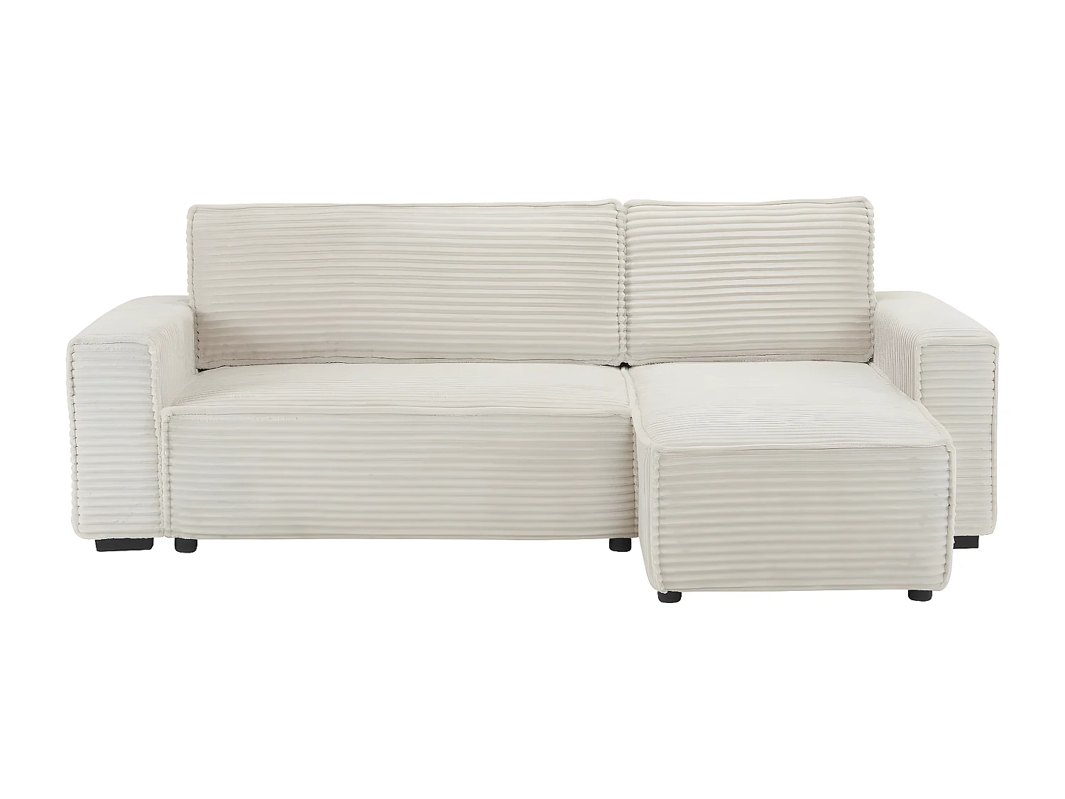 Canapé d'angle en velours côtelé  "Opera" - 3 places - Beige