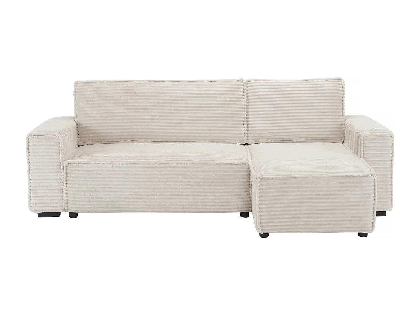 Canapé d'angle en velours côtelé  "Opera" - 3 places - Beige