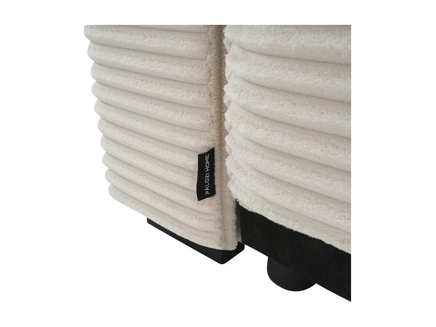 Canapé d'angle en velours côtelé  "Opera" - 3 places - Beige