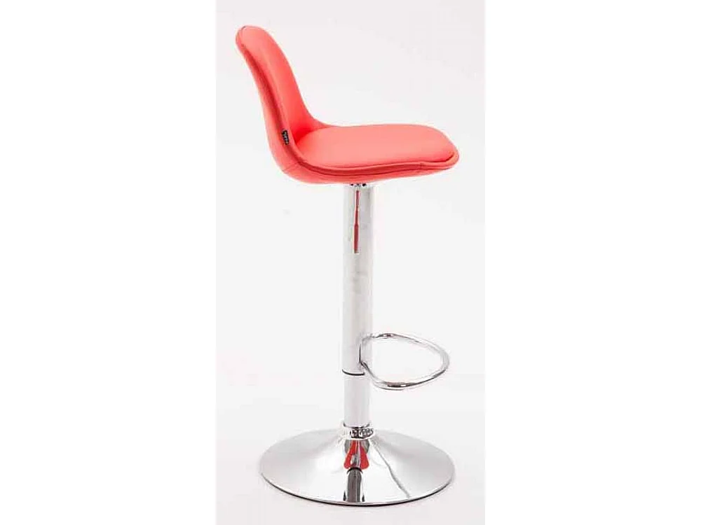 Lot de 2  Tabouret de bar - Similicuir & Métal chromé - Rouge - Kiel