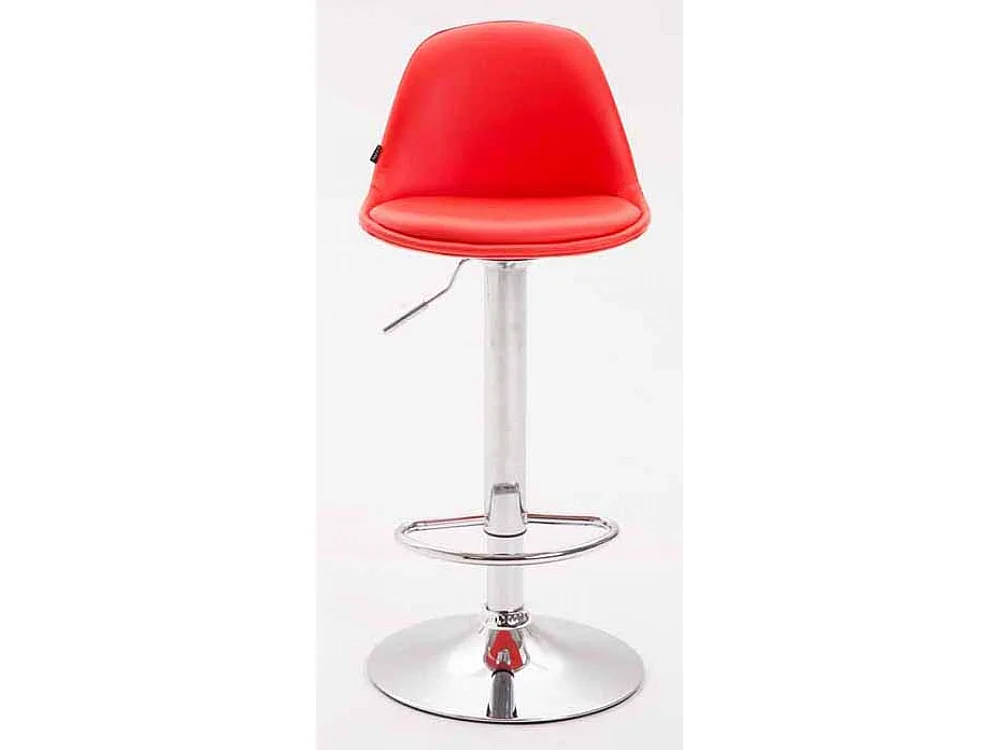 Lot de 2  Tabouret de bar - Similicuir & Métal chromé - Rouge - Kiel