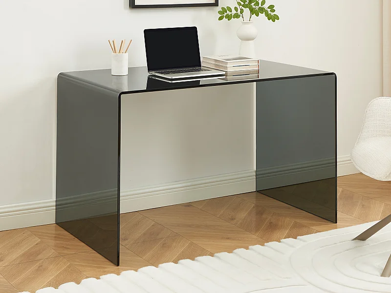 Bureau - Gerookt gehard glas - Zwart - ELSTRON