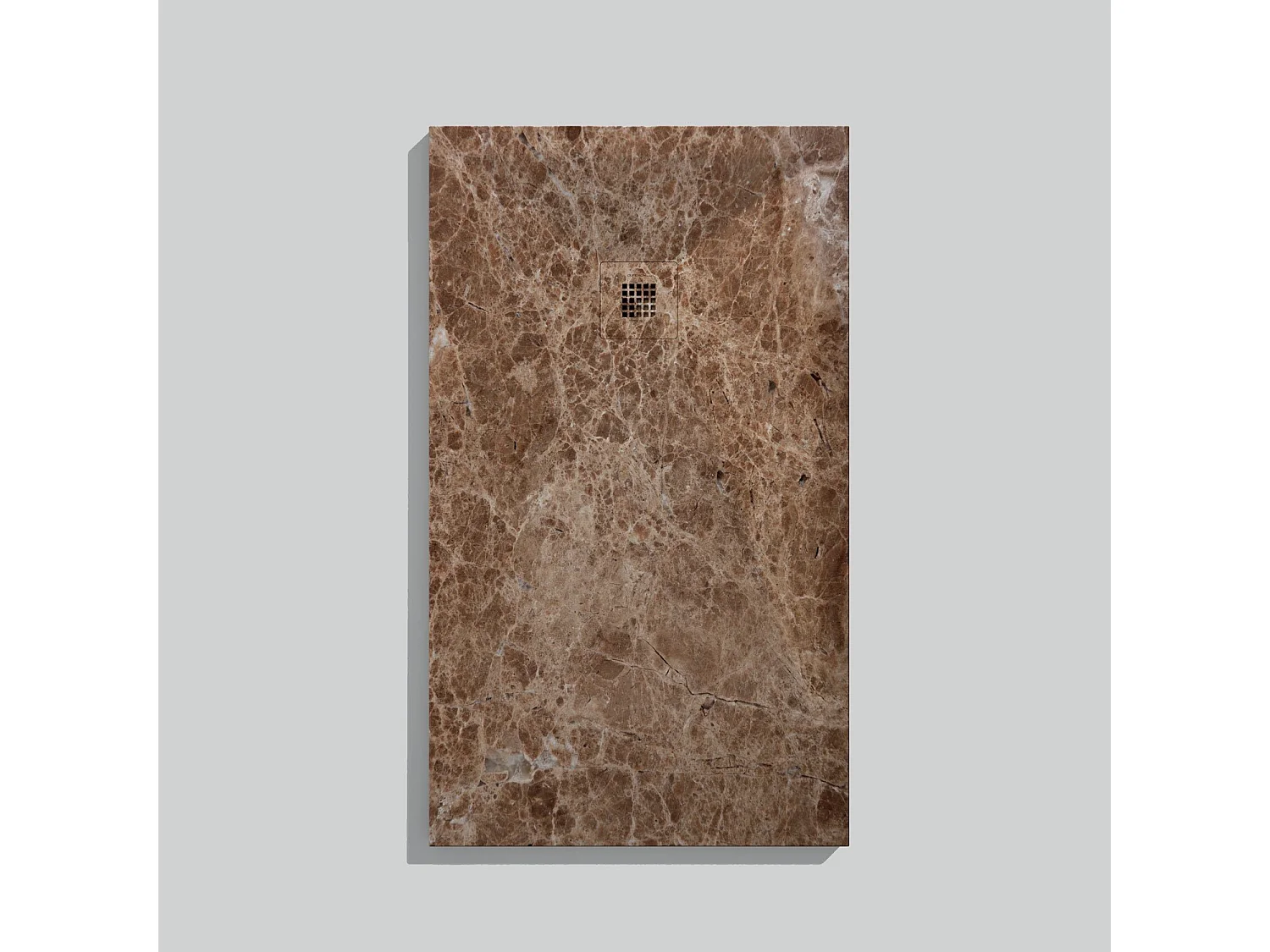 Receveur de douche Oasis brun clair , finition Lisse Stone 3D, grille de couleur - 120 x 70 cm