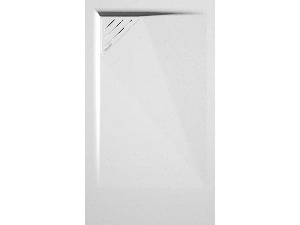 Receveur de douche Blanc, finition Lisse Stone MIO, grille de couleur - 170 x 80 cm