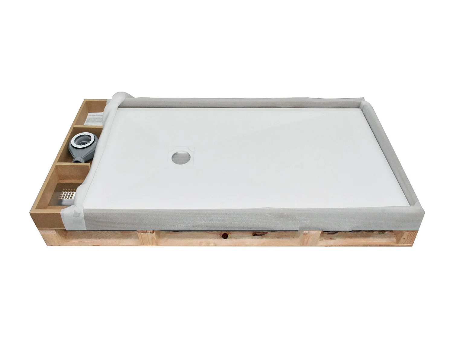 Receveur de douche Marbre creme, finition Lisse Stone 3D, grille de couleur - 90 x 70 cm