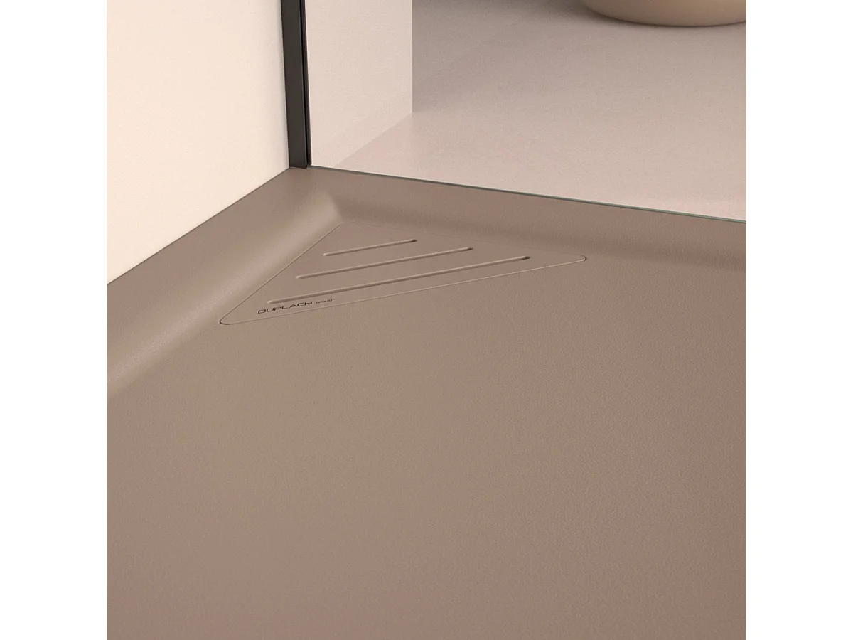 Receveur de douche Moka, finition Lisse Stone MIO, grille de couleur - 80 x 70 cm