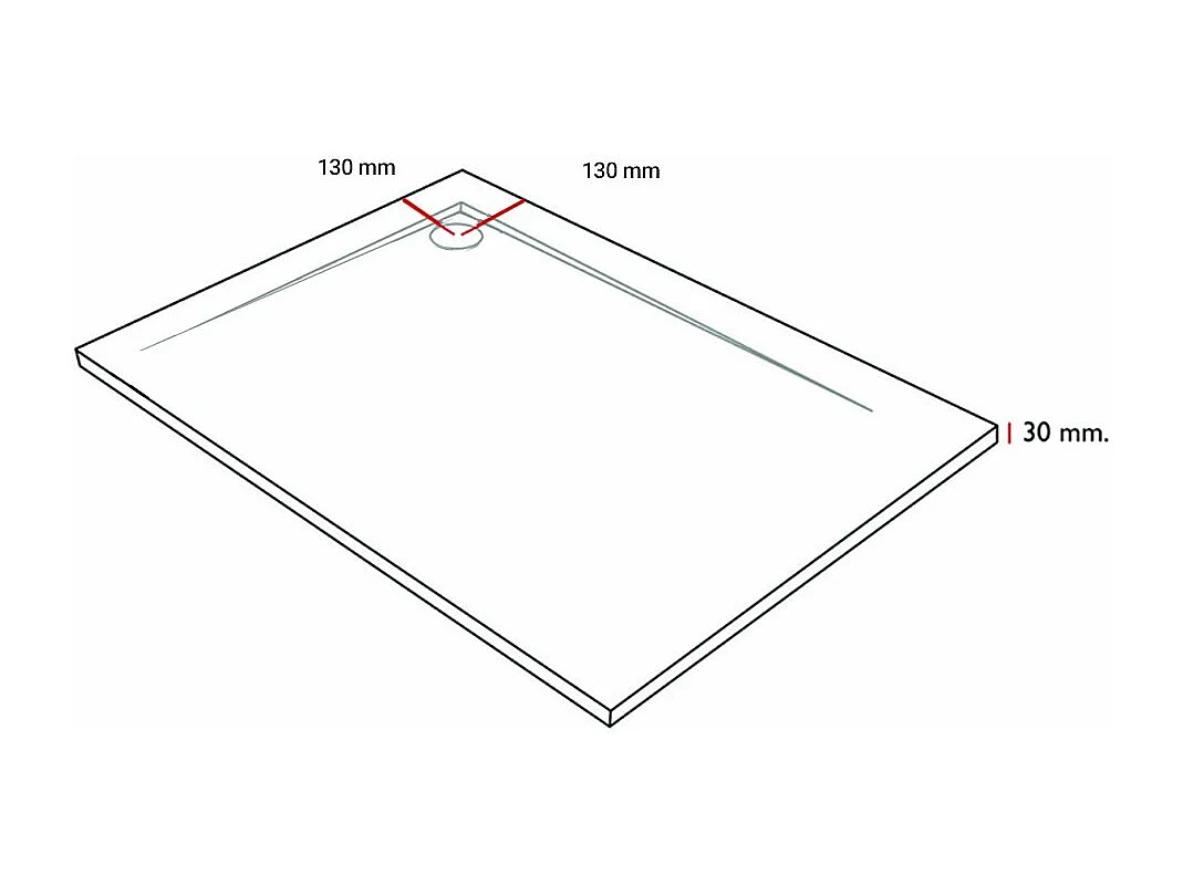 Receveur de douche Moka, finition Lisse Stone MIO, grille de couleur - 80 x 70 cm