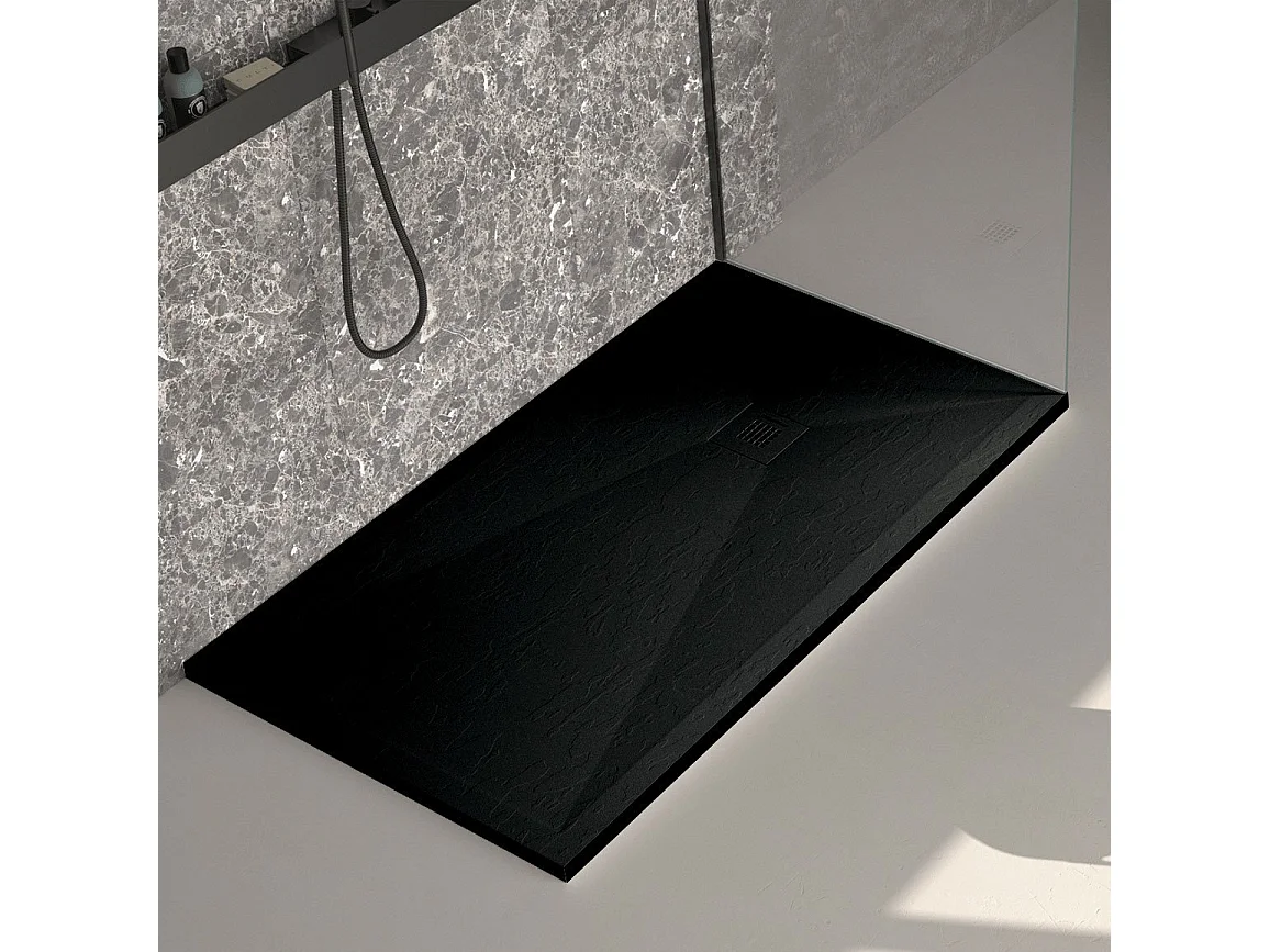 Receveur de douche noir ardoise Stone Plus, grille de couleur - 200 x 100 cm