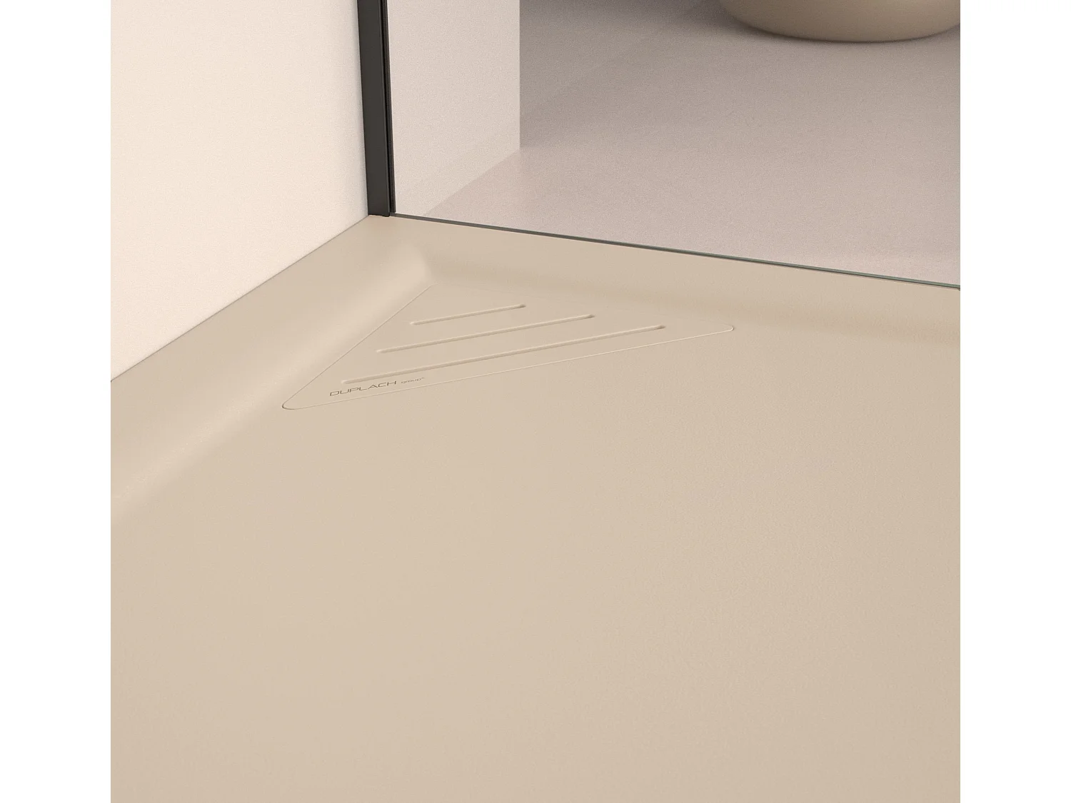 Receveur de douche Crème, finition Lisse Stone MIO, grille de couleur - 160 x 70 cm