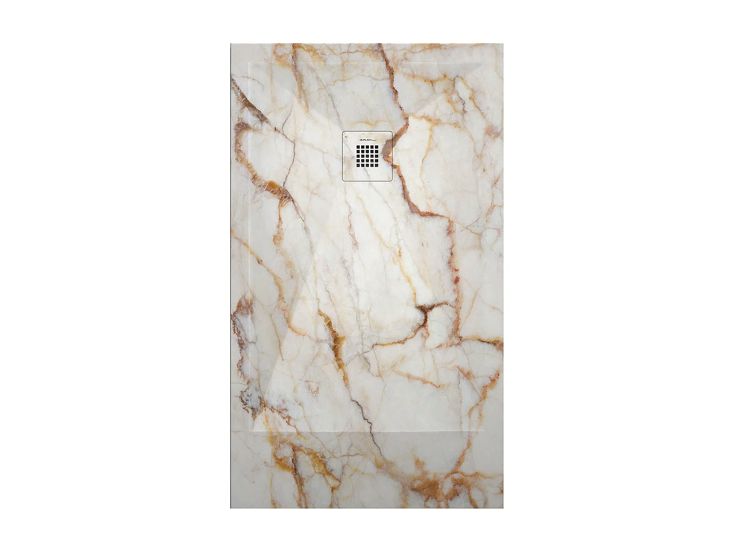 Receveur de douche Marbre creme, finition Lisse Stone 3D, grille de couleur - 150 x 80 cm