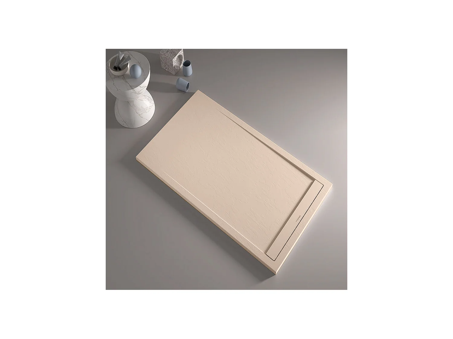 Receveur de douche Crème, finition Ardoise Stone SMART, grille de couleur - 200 x 70 cm