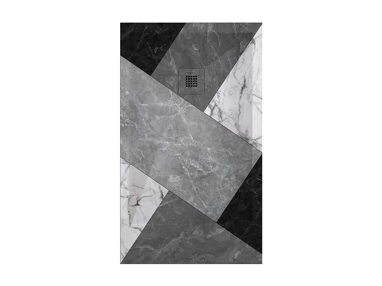 Receveur de douche 02 BN MosaÏque, finition Lisse Stone 3D, grille de couleur - 150 x 70 cm