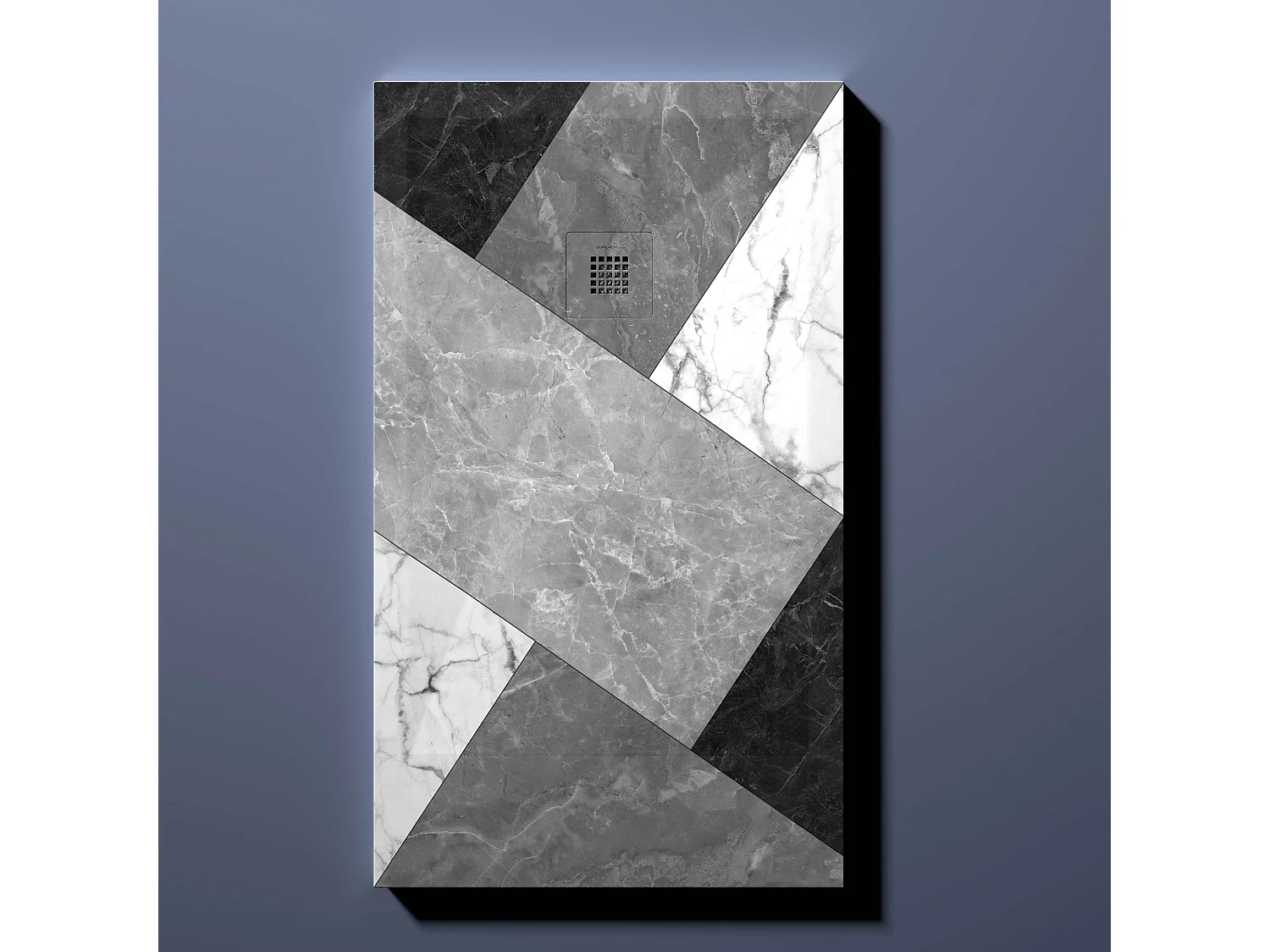 Receveur de douche 02 BN MosaÏque, finition Lisse Stone 3D, grille de couleur - 150 x 70 cm