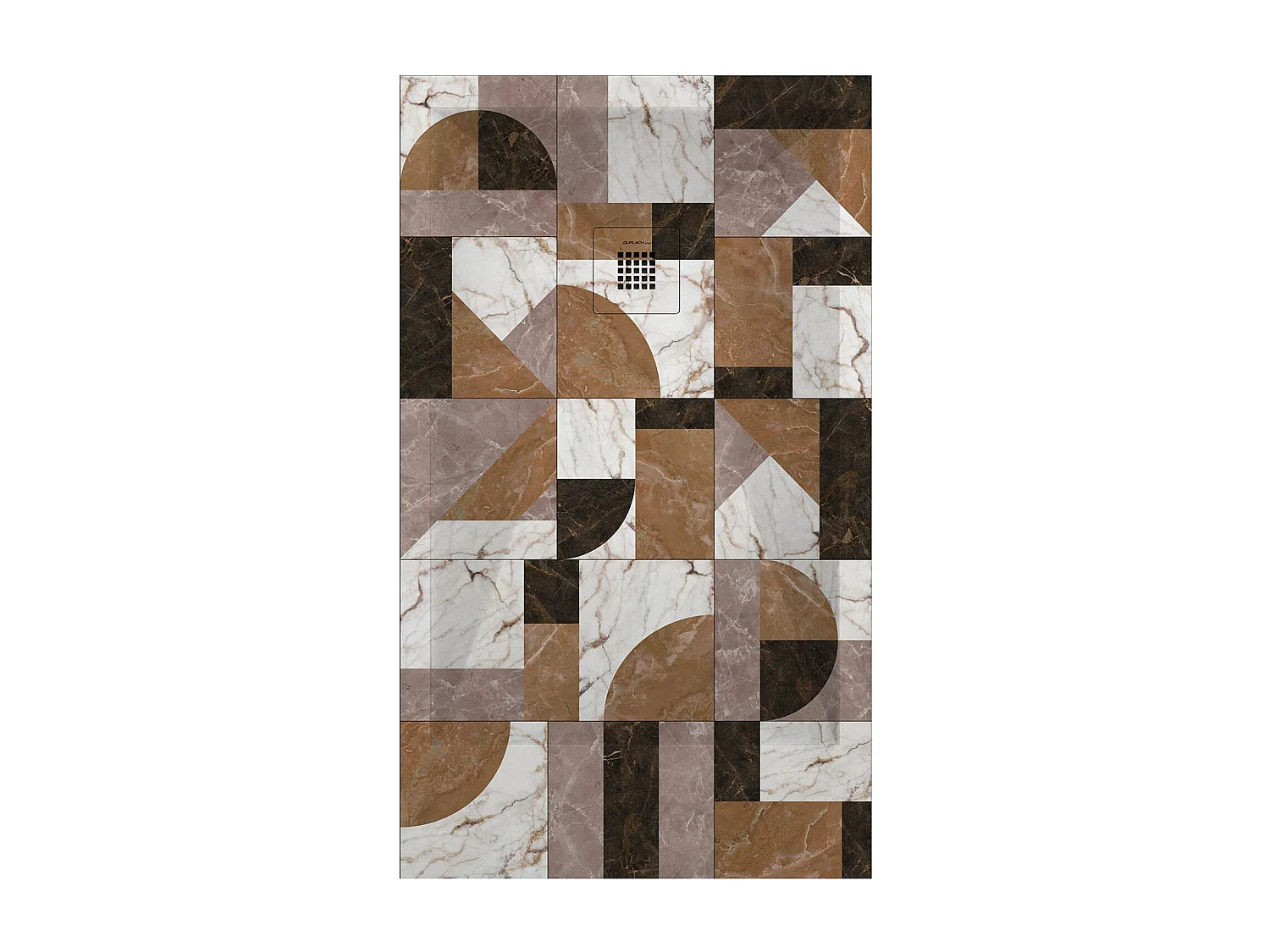 Receveur de douche 01 Couleur MosaÏque, finition Lisse Stone 3D, grille de couleur - 130 x 90 cm