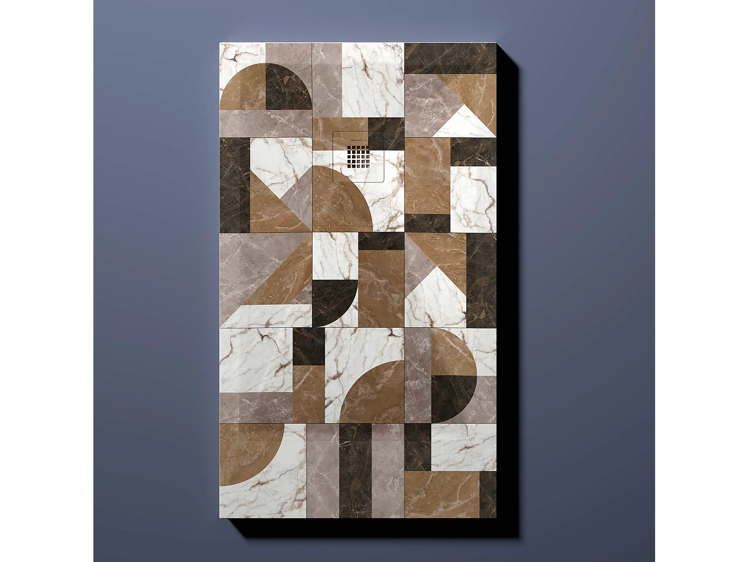 Receveur de douche 01 Couleur MosaÏque, finition Lisse Stone 3D, grille de couleur - 130 x 90 cm