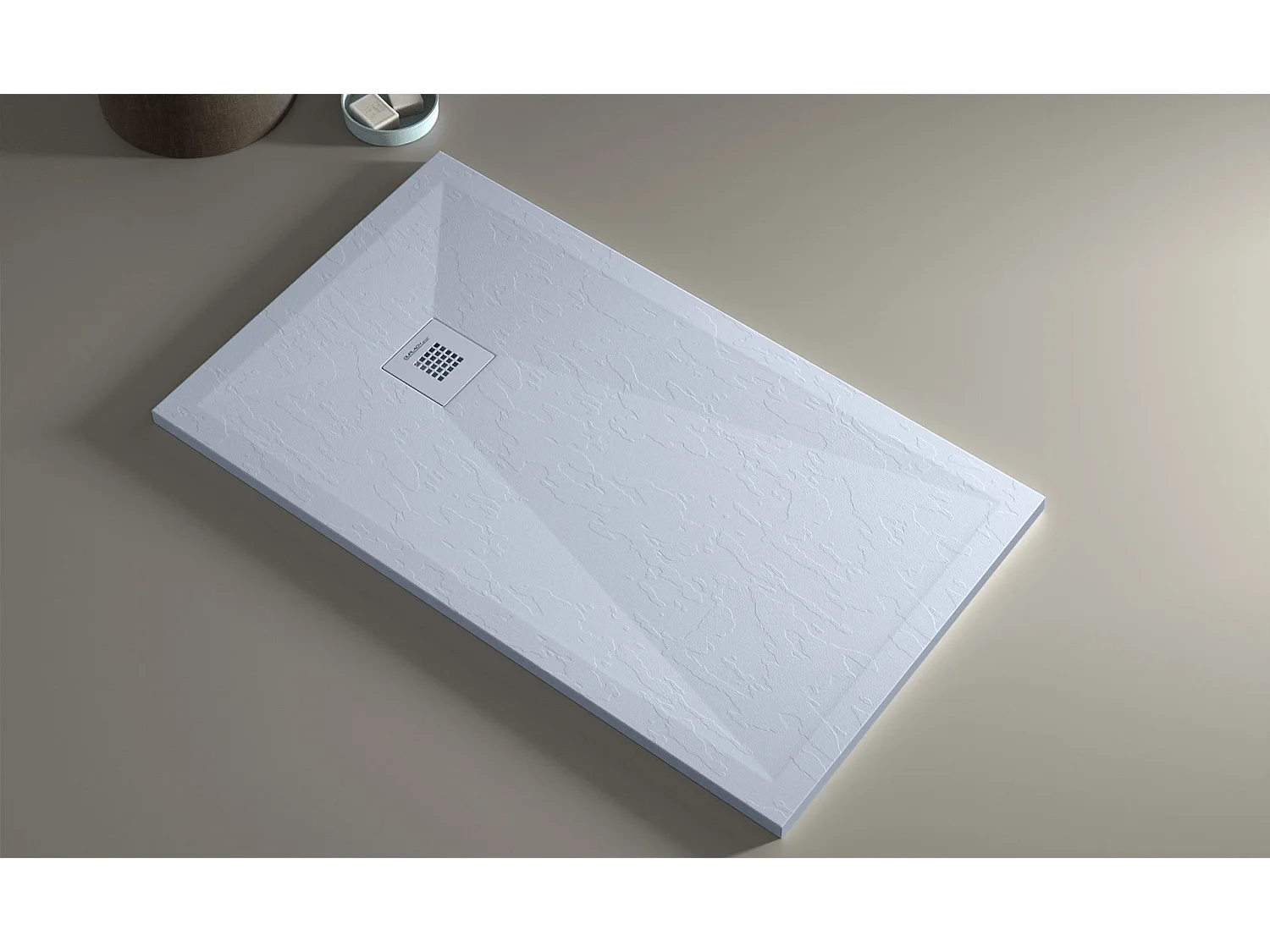 Receveur de douche gris finition ardoise Stone Plus, grille de couleur - 190 x 100 cm