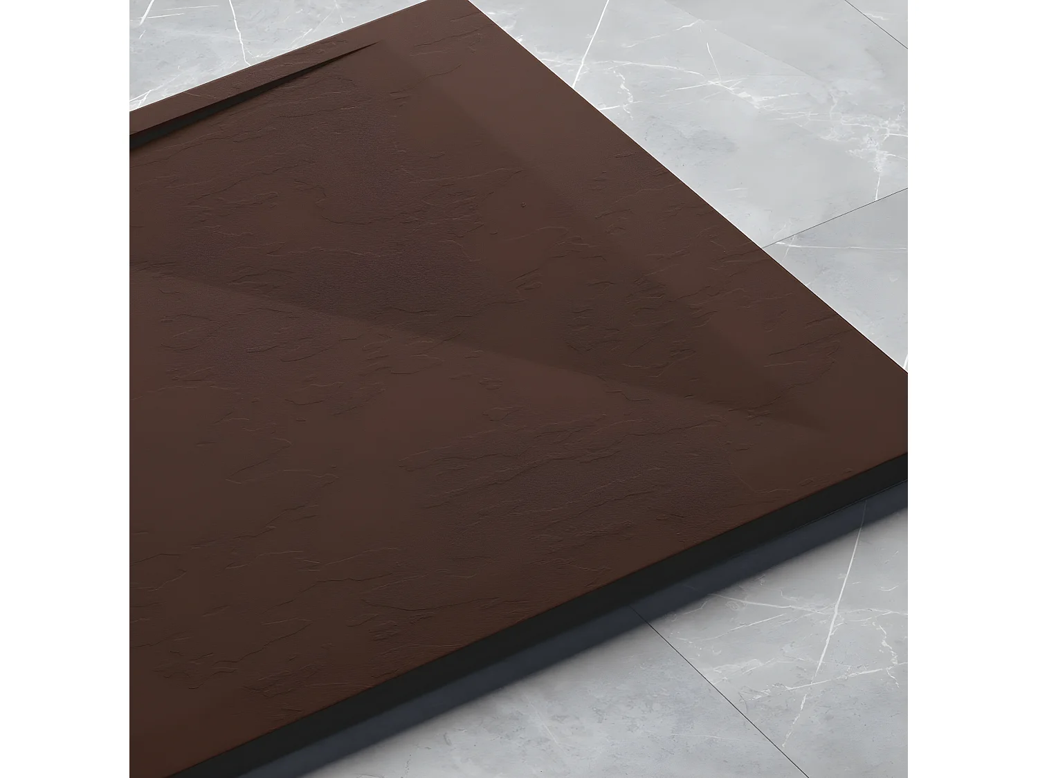 Receveur de douche Chocolat, finition Lisse Stone SIDE, grille de couleur - 170 x 90 cm