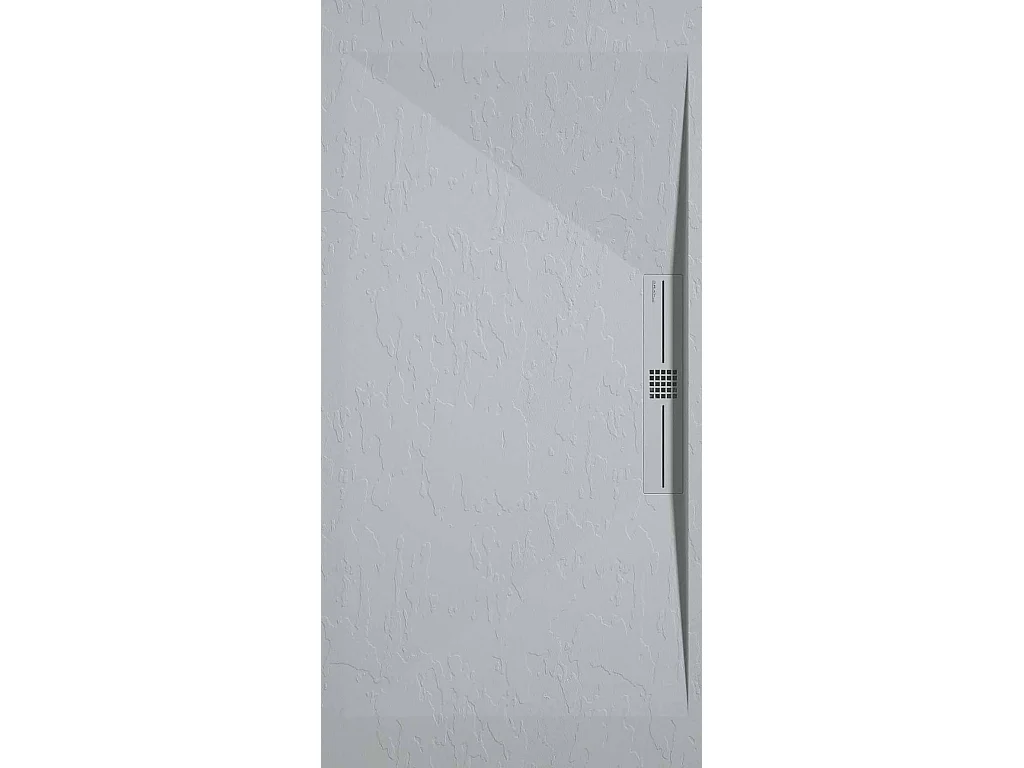 Receveur de douche Gris 7035, finition Ardoise Stone SIDE, grille de couleur - 100 x 70 cm