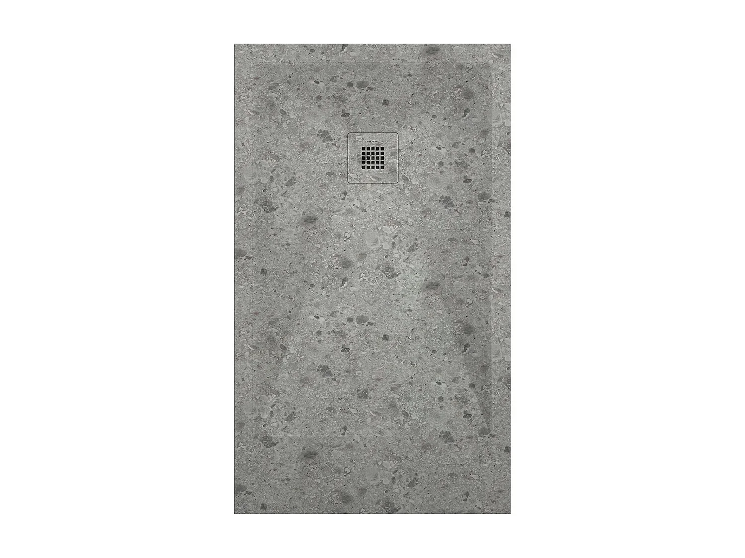 Receveur de douche Terrazo Grey, finition Lisse Stone 3D, grille de couleur - 100 x 90 cm