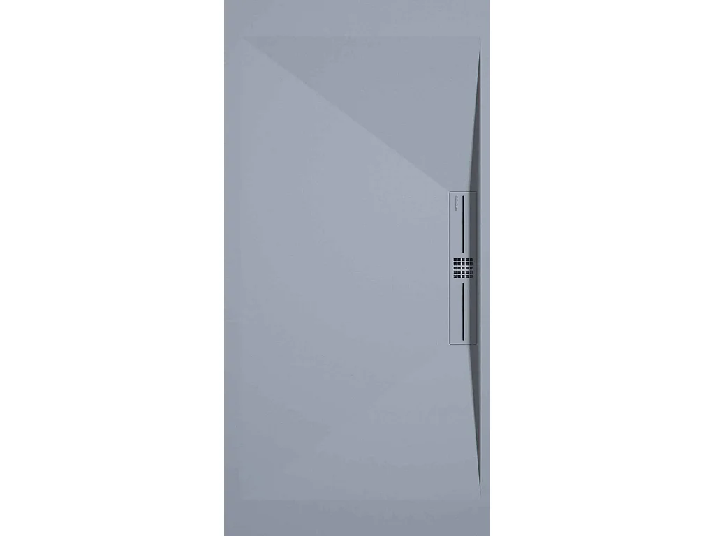 Receveur de douche Gris, finition Lisse Stone SIDE, grille de couleur - 110 x 90 cm