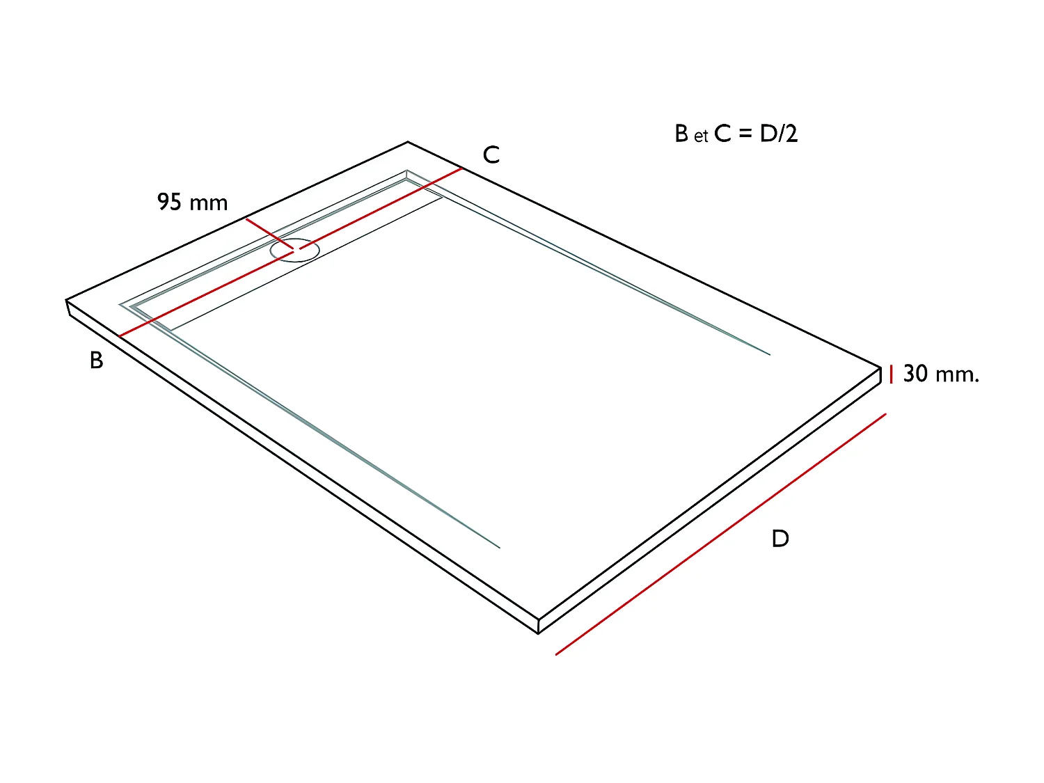 Receveur de douche Crème, finition Lisse Stone SMART, grille de couleur - 140 x 80 cm