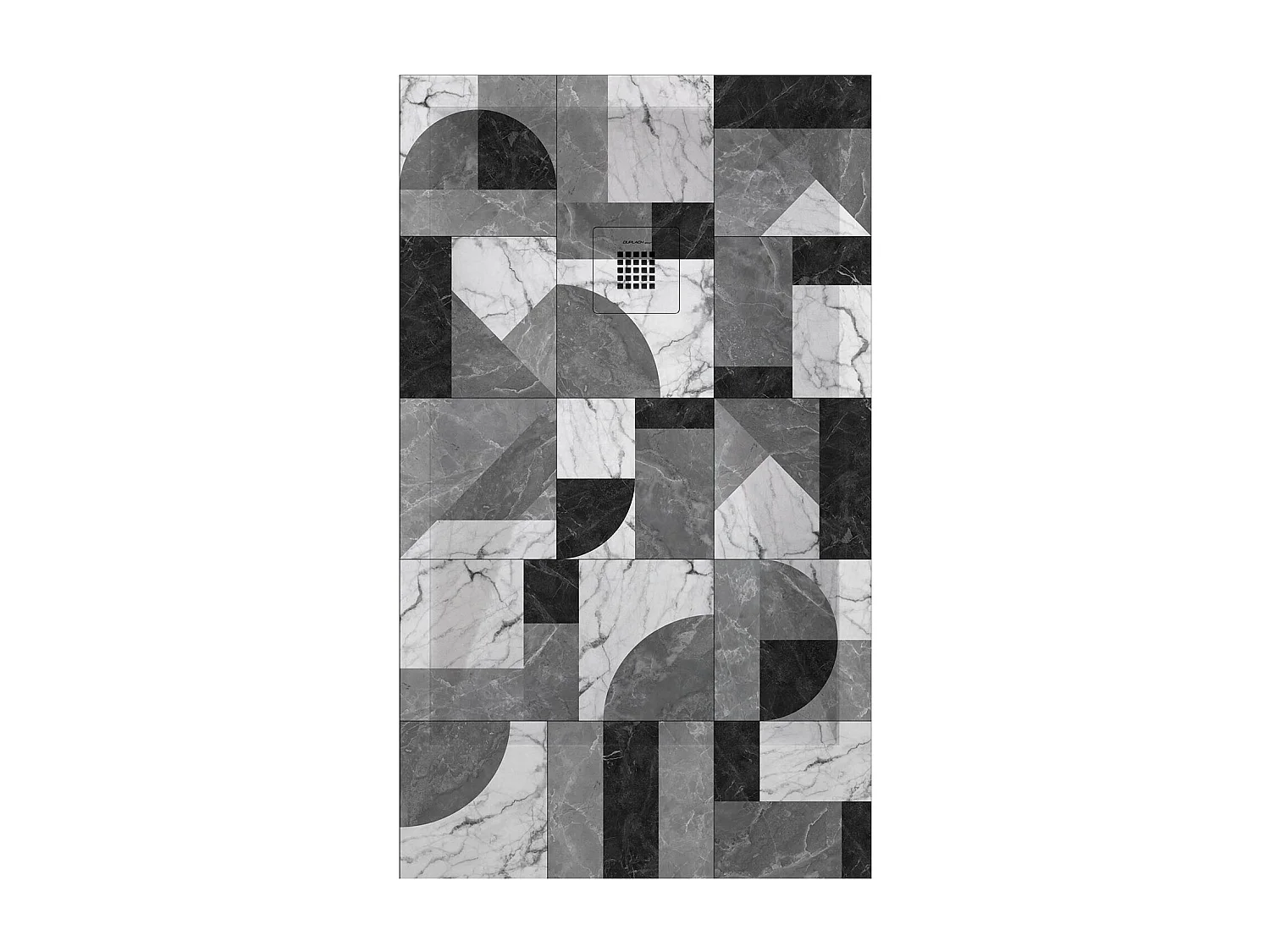 Receveur de douche 01 BN MosaÏque, finition Lisse Stone 3D, grille de couleur - 170 x 90 cm