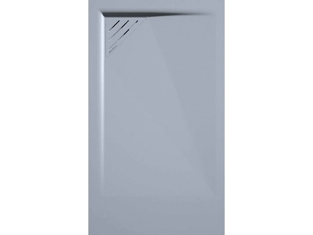 Receveur de douche Gris, finition Lisse Stone MIO, grille de couleur - 150 x 90 cm