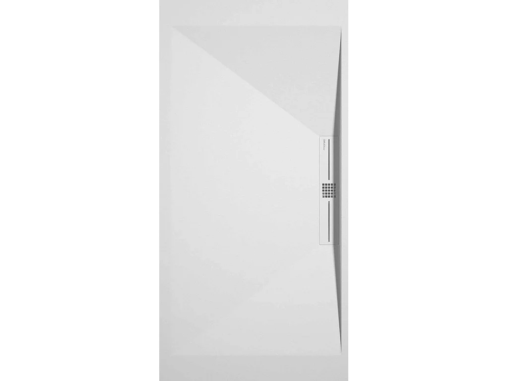 Receveur de douche Blanc, finition Lisse Stone SIDE, grille de couleur - 80 x 80 cm